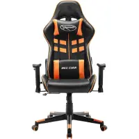 vidaXL Chaise de jeu Noir et orange Cuir artificiel