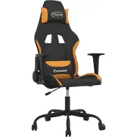 vidaXL Chaise de jeu Noir et orange Tissu