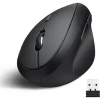 Perixx Souris sans fil PERIMICE-719, optique, verticale, sans clic, noire, silencieuse