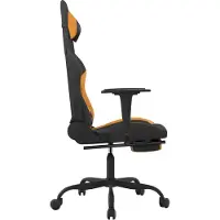 vidaXL Chaise de jeu avec repose-pied Noir et orange Tissu
