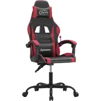 vidaXL Chaise de jeu Noir et rouge bordeaux Similicuir