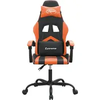 vidaXL Chaise de jeu Noir et orange Similicuir