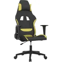 vidaXL Chaise de jeu de massage Noir et vert clair Tissu