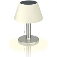 MAXXMEE EASYmaxx LED Lampe de table solaire In- & Outdoor Entre 4-8 heures d'éclairage selon le niveau de luminosité Lumière LED blanc chaud Argent