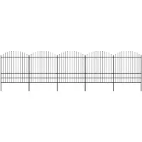 vidaXL Clôture de jardin avec lances (1.75-2)x8.5m acier noir