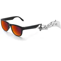 Caliber Soundglasses Lunettes de soleil audio intelligentes Bluetooth - Verres polarisés - Facile à utiliser - Microphone - Rouge