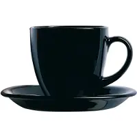 Luminarc Satz mit Tassen- und Tellern Carine Glas 22 cm (12 Stücke), Tasse, Noir