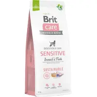 Brit Care Sustainable Sensitive Insect & Fish - sans céréales, insectes et poissons pour chiens à la peau et au pelage sensibles - 12kg