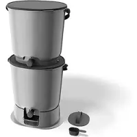 Skaza Lot de 2 composteurs Skaza Bokashi Essential 101859 15,3L avec 1 kg de Brain et 1 base Gris