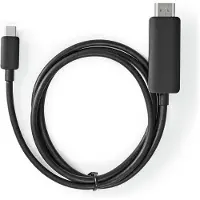 Nedis Adaptateur USB-C - USB 3.2 Gen 1 - USB-C mâle - HDMI mâle - 4K@60Hz - 2.00 m - rond - nickelé - PVC - noir - boîte
