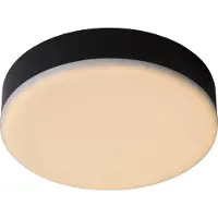 Lucide Plafonnier LED rond CERES noir et blanc 30 W, blanc chaud, 2481 lm, acrylique, dimensions : 5 x 21,5 x 21,5 cm, IP66,