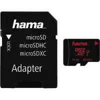Hama Carte MicroSDXC UHS-I 80 Mo/s avec adaptateur/Mobile 64 Go sw MICROSDXC 64 Go CLASSE 3 123979