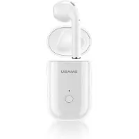 Usams S?uchawka Bluetooth 5.0 LB Series + stacja dokuj?ca bia?y/white BHULB01 (US-LB001) (ANC, 3.50?h, Sans fil), ?couteurs, Blanc