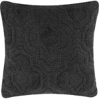 Beliani Coussin Paika Coton 45 X 45 Cm Unicolore Gaufré Gris Foncé