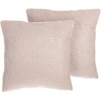 Shumee Lot De 2 Coussins Peony 45 X 45 Cm Unicolore Rose