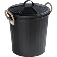 Wenko Poubelle de salle de bain design rétro gara 6 l noir