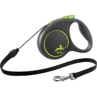 Flexi Laisse automatique Black Design M Corde 5m Vert