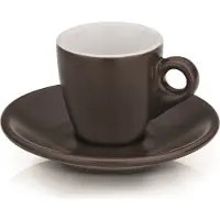 kela Tasse à espresso avec soucoupe set de 4 pcs Mattia chocolat KL-12755