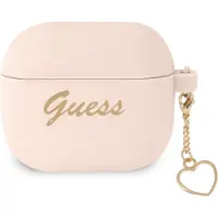 GUESS Gua3Lschsp Airpods 3 Cover Pink/Pink Silicone Charm Heart Collection