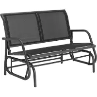 TecTake Banc à bascule Greta 2 places 121 x 72 x 86,5 cm - noir