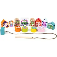 Cubika Jeu d'enfilage en bois Princesses 14309