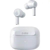 SBS Twin Ice - Ecouteurs TWS avec réduction active du bruit (ANC, 5 h, Sans fil), Écouteurs, Blanc