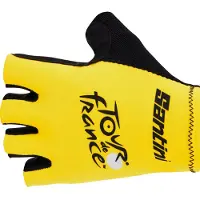 Santini Tour De France Official Overall Leader Short Gloves Jaune L