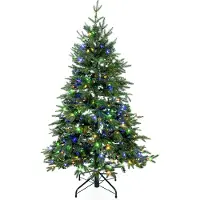 Evergreen Sapin de Noël Sherwood Fichte, avec LED, hauteur 150 cm, diamètre 104 cm