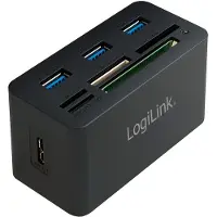 Logilink Hub USB 3.0 avec lecteur de carte All-in-One noir