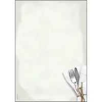 Sigel Papier à motif « Menu gastronomique » , A4, 90 g/m², Motif avec couverts et serviettes, 50 feuilles