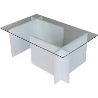 Skye Decor , Escape - White, tables basses, blanc, verre, 105 x 40 x 65 cm