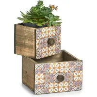 Zeller Tiroir décoratif en bois MOSAIC, 12 x 13 x 11,5 cm,