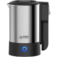 First Travel kettle0,6L 5425-4, Bouilloire électrique, Argent, Noir