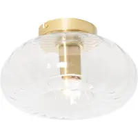 QAZQA Plafonnier intelligent doré avec verre incl. Wifi P45 - Ayesha