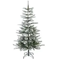 Evergreen Arbre de Noël artificiel Cedar Frost pin avec neige artificielle blanche 150 cm