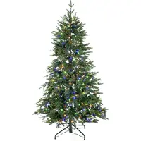 Evergreen Sapin de Noël artificiel Sherwood Épicéa Avec LEDs Vert 180 cm