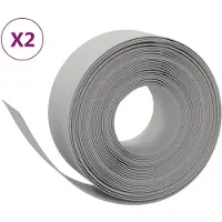 vidaXL Bordure de pelouse 2 pcs. Gris 10 m 20 cm Polyéthylène