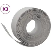 vidaXL Bordure de pelouse 3 pcs. Gris 10 m 20 cm Polyéthylène