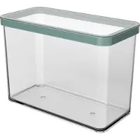 Rotho Premium Boîte rectangulaire 2,1 l LOFT, Couleur:Transparent / Vert Mistletoe