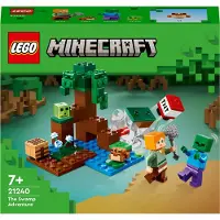 LEGO Minecraft, L'Aventure dans la Marais, Jeu de construction, Mini-figures d'Alex et de squelette, Biome, Cadeau d'anniversaire pour les enfants et les filles de 7 ans et plus, 21240