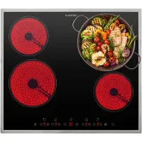 Klarstein Plaque Vitroceramique Encastrable 6500W, Table de Cuisson Induction, Plaque Induction 4 Feux, Plaque de Cuisson Induction avec Contrôle Tactile, Tables de Cuisson Electrique 4 Foyers