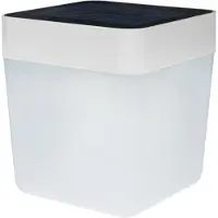 Lutec Lampe de table solaire Table Cube carré blanc