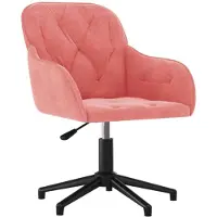 vidaXL Chaise de bureau pivotante rose velours