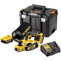 DeWalt DCP580P2 Rabot À Batteries 18V Li-Ion (2x Batterie 5.0Ah) Dans TSTAK - 82mm - 2mm - Moteur Sans Charbon