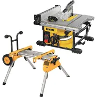 DeWalt Scie sur table Ø210mm 1850W DWE7485RS-QS avec piètement à roulettes DE7400