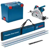 Bosch Professional Gkt55gce+2xfsn1400+1fsnvel+l-boxx Plunge Saw Argenté One Size / EU Plug 220V