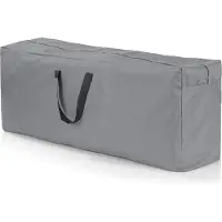 DS Produkte Hoberg Sac d'appui Sac de rangement jardin Coussins et coussins Résistant à la déchirure Poignées de transport Polyester Oxford gris Résistant aux intempéries Résistant aux UV 130x50x32cm
