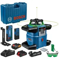 Bosch Laser rotatif Professional GRL 650 CHVG avec batterie, piles, cellule, lunettes, supports, platine, en coffret - 0601061V00