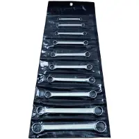 Bahco Two/flat Open Ended Fixed Star Spanner Set 10 Units Noir