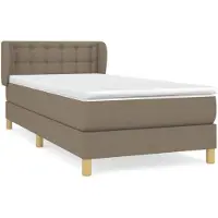 vidaXL Lit boxspring avec matelas Taupe 90x190 cm Tissu